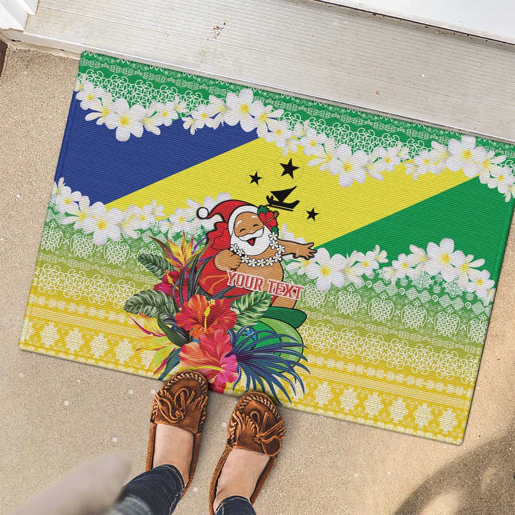 Personalised Malampa Joyeux Noel Rubber Doormat Proud To Be a Ni-Van Sand Drawing Art - Polynesian Pride