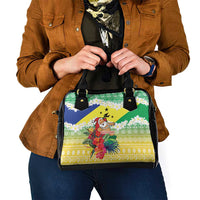 Personalised Malampa Joyeux Noel Shoulder Handbag Proud To Be a Ni-Van Sand Drawing Art - Polynesian Pride