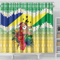 Personalised Malampa Joyeux Noel Shower Curtain Proud To Be a Ni-Van Sand Drawing Art - Polynesian Pride