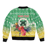 Personalised Malampa Joyeux Noel Sleeve Zip Bomber Jacket Proud To Be a Ni-Van Sand Drawing Art - Polynesian Pride