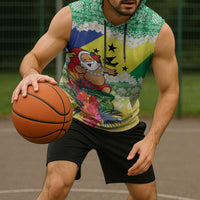 Personalised Malampa Joyeux Noel Sleeveless Hoodie Proud To Be a Ni-Van Sand Drawing Art - Polynesian Pride