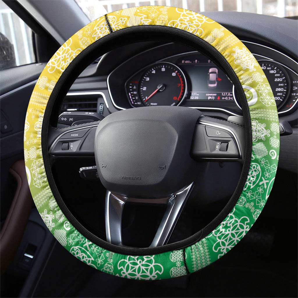 Malampa Joyeux Noel Steering Wheel Cover Proud To Be a Ni-Van Sand Drawing Art - Polynesian Pride