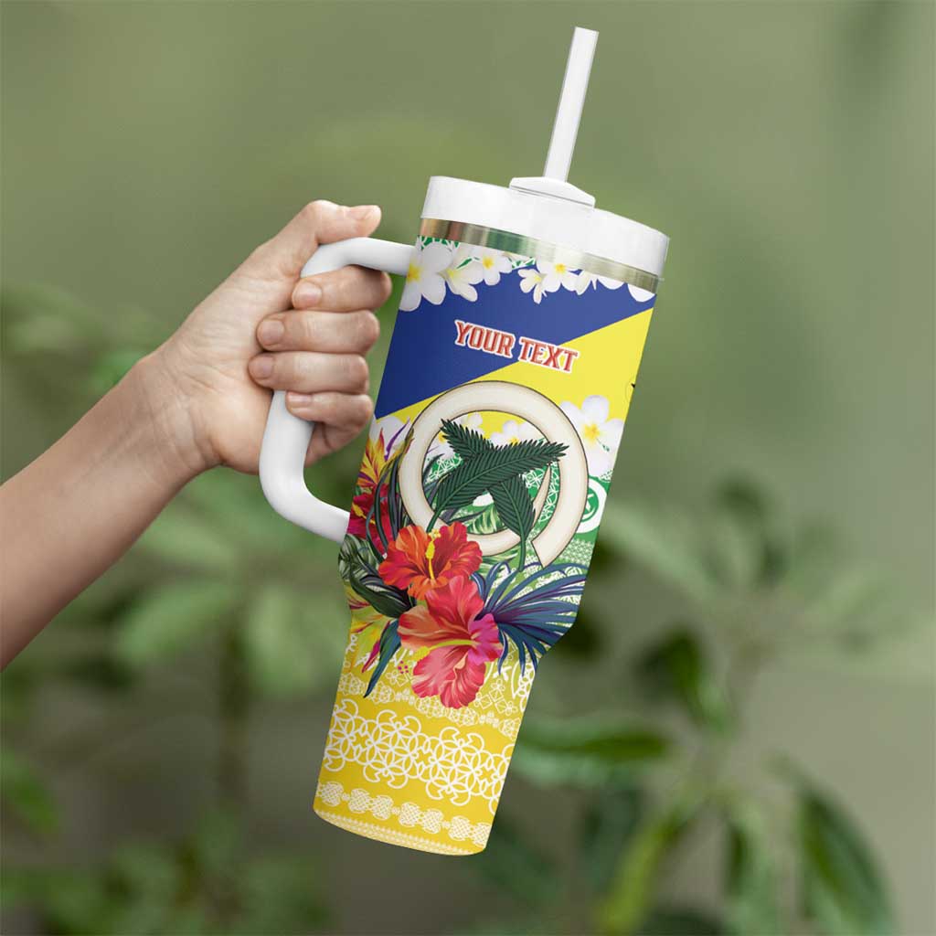 Personalised Malampa Joyeux Noel Tumbler With Handle Proud To Be a Ni-Van Sand Drawing Art - Polynesian Pride