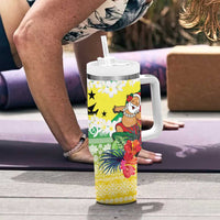 Personalised Malampa Joyeux Noel Tumbler With Handle Proud To Be a Ni-Van Sand Drawing Art - Polynesian Pride