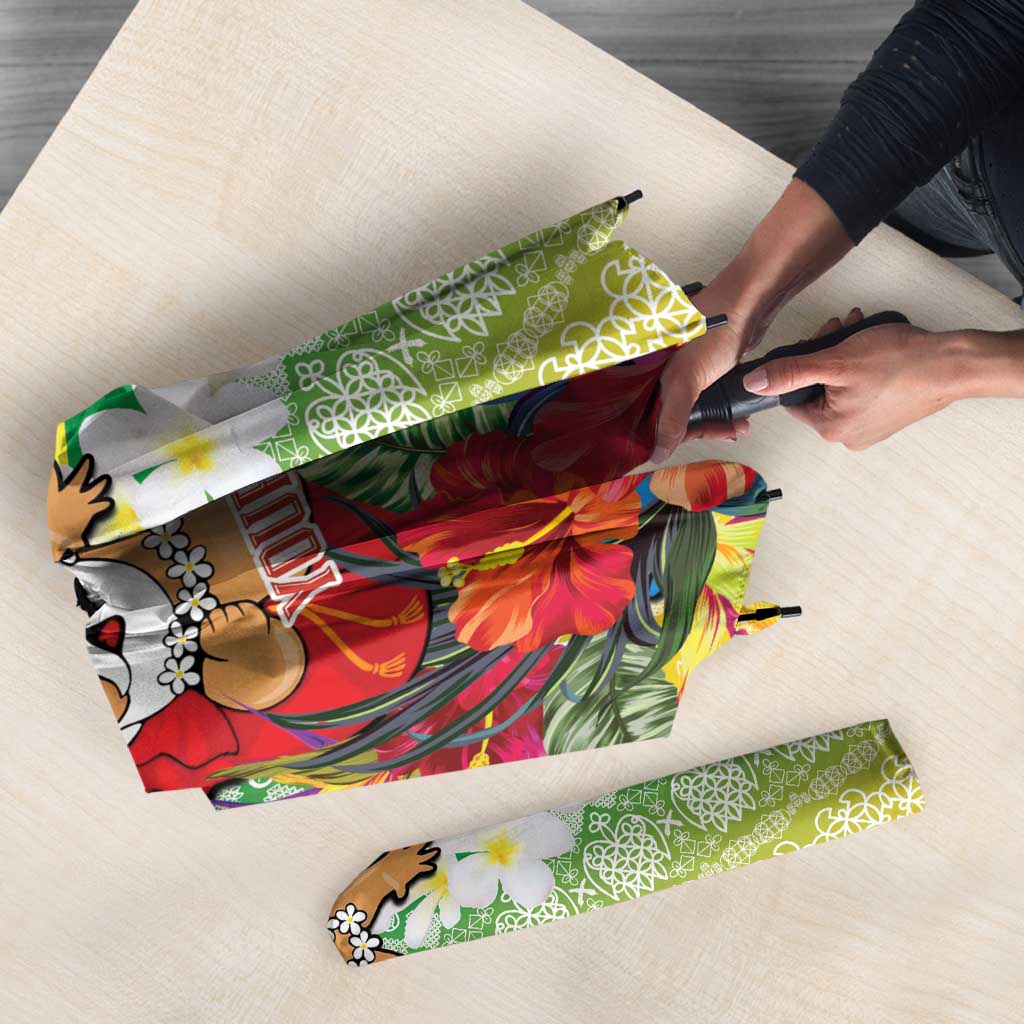 Personalised Malampa Joyeux Noel Umbrella Proud To Be a Ni-Van Sand Drawing Art - Polynesian Pride