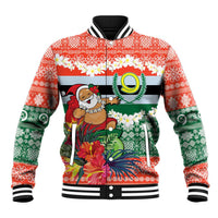 Personalised Penama Joyeux Noel Baseball Jacket Proud To Be a Ni-Van Sand Drawing Art - Polynesian Pride