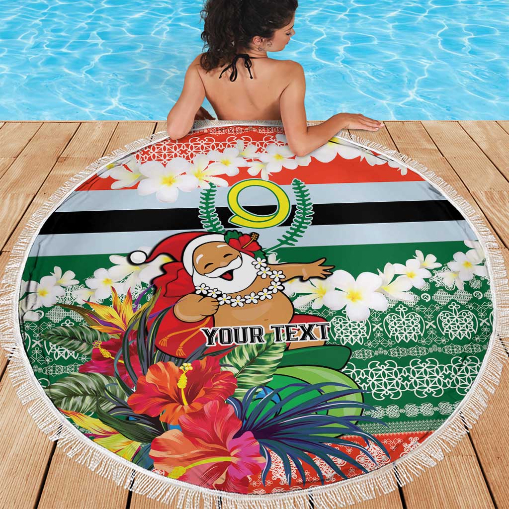 Personalised Penama Joyeux Noel Beach Blanket Proud To Be a Ni-Van Sand Drawing Art - Polynesian Pride