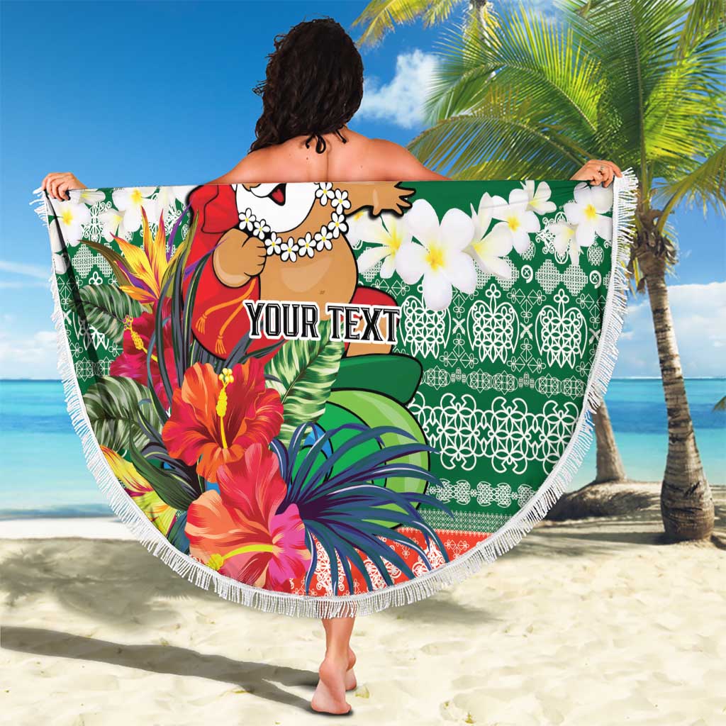 Personalised Penama Joyeux Noel Beach Blanket Proud To Be a Ni-Van Sand Drawing Art - Polynesian Pride