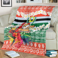 Personalised Penama Joyeux Noel Blanket Proud To Be a Ni-Van Sand Drawing Art - Polynesian Pride