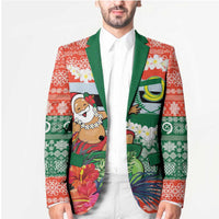 Personalised Penama Joyeux Noel Blazer Proud To Be a Ni-Van Sand Drawing Art - Polynesian Pride