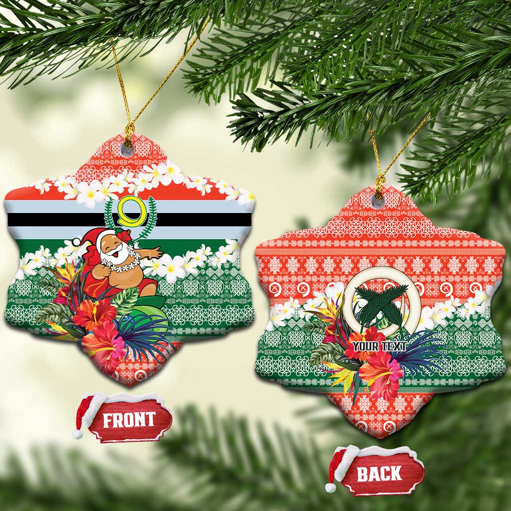 Personalised Penama Joyeux Noel Ceramic Ornament Proud To Be a Ni-Van Sand Drawing Art - Polynesian Pride