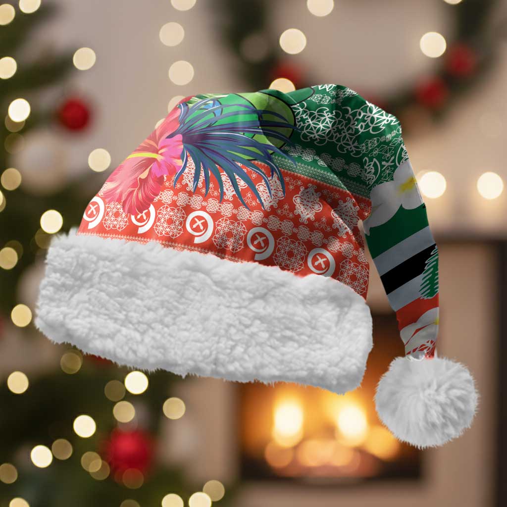 Personalised Penama Joyeux Noel Christmas Santa Hat Proud To Be a Ni-Van Sand Drawing Art - Polynesian Pride