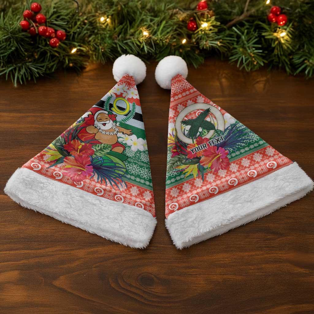 Personalised Penama Joyeux Noel Christmas Santa Hat Proud To Be a Ni-Van Sand Drawing Art - Polynesian Pride