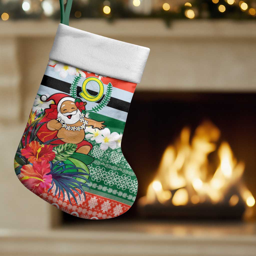 Personalised Penama Joyeux Noel Christmas Stocking Proud To Be a Ni-Van Sand Drawing Art - Polynesian Pride