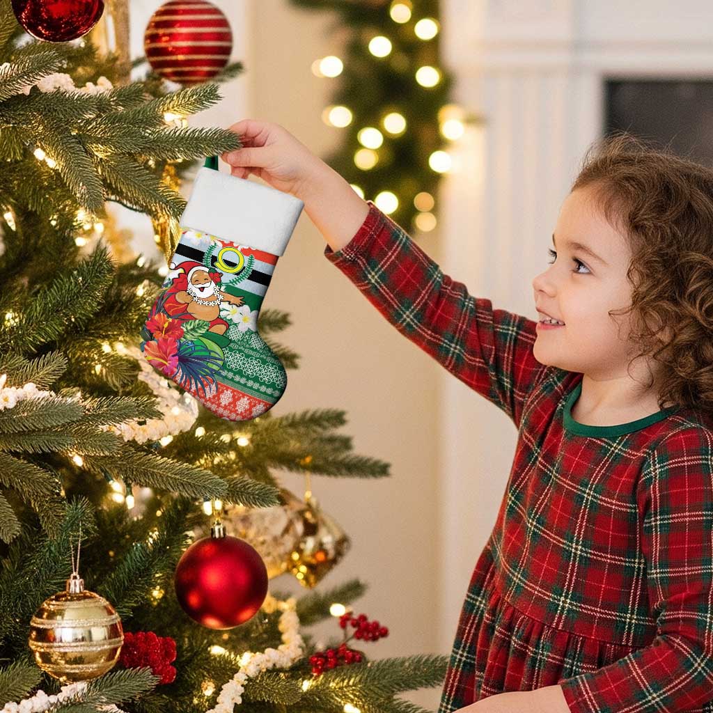 Personalised Penama Joyeux Noel Christmas Stocking Proud To Be a Ni-Van Sand Drawing Art - Polynesian Pride