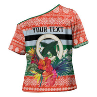 Personalised Penama Joyeux Noel Cross Shoulder Shirt Proud To Be a Ni-Van Sand Drawing Art - Polynesian Pride