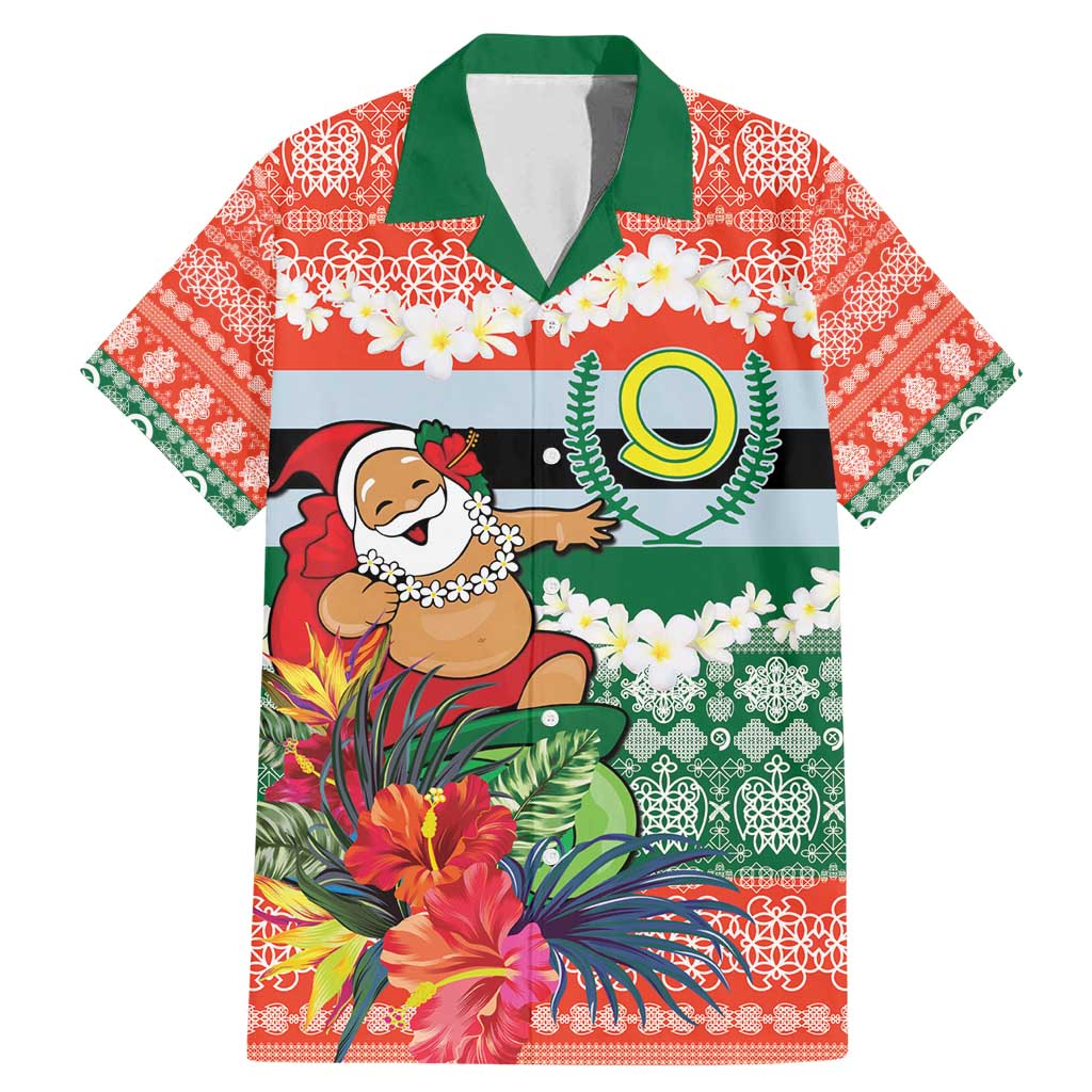 Personalised Penama Joyeux Noel Family Matching Mermaid Dress and Hawaiian Shirt Proud To Be a Ni-Van Sand Drawing Art LT9 Dad's Shirt - Short Sleeve Red - Polynesian Pride
