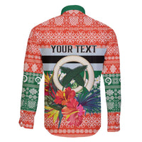 Personalised Penama Joyeux Noel Family Matching Off Shoulder Short Dress and Hawaiian Shirt Proud To Be a Ni-Van Sand Drawing Art - Polynesian Pride