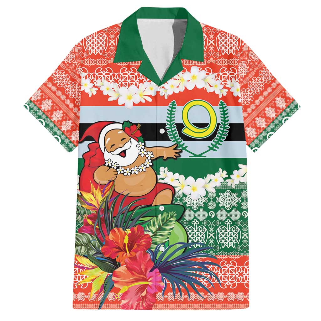 Personalised Penama Joyeux Noel Family Matching Puletasi and Hawaiian Shirt Proud To Be a Ni-Van Sand Drawing Art LT9 Dad's Shirt - Short Sleeve Red - Polynesian Pride