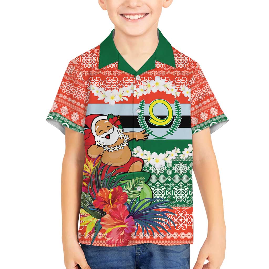 Personalised Penama Joyeux Noel Family Matching Puletasi and Hawaiian Shirt Proud To Be a Ni-Van Sand Drawing Art LT9 Son's Shirt Red - Polynesian Pride