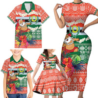 Personalised Penama Joyeux Noel Family Matching Short Sleeve Bodycon Dress and Hawaiian Shirt Proud To Be a Ni-Van Sand Drawing Art LT9 - Polynesian Pride