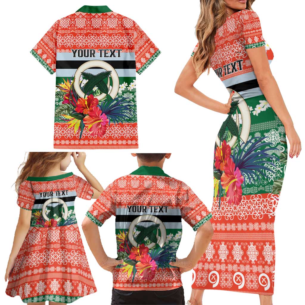 Personalised Penama Joyeux Noel Family Matching Short Sleeve Bodycon Dress and Hawaiian Shirt Proud To Be a Ni-Van Sand Drawing Art LT9 - Polynesian Pride