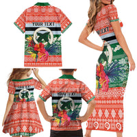 Personalised Penama Joyeux Noel Family Matching Short Sleeve Bodycon Dress and Hawaiian Shirt Proud To Be a Ni-Van Sand Drawing Art LT9 - Polynesian Pride