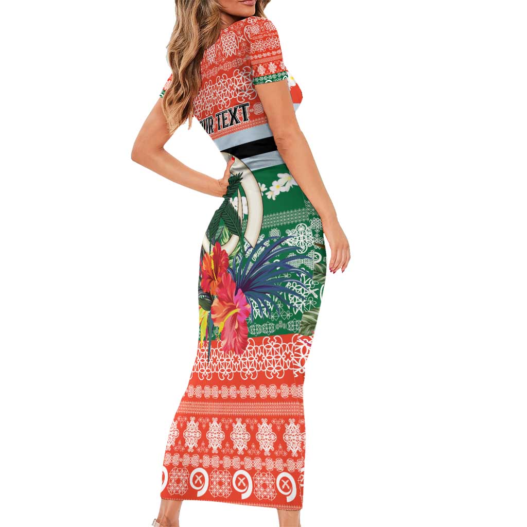 Personalised Penama Joyeux Noel Family Matching Short Sleeve Bodycon Dress and Hawaiian Shirt Proud To Be a Ni-Van Sand Drawing Art LT9 - Polynesian Pride