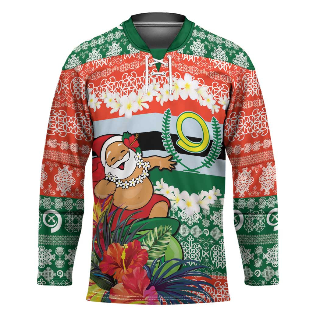 Personalised Penama Joyeux Noel Hockey Jersey Proud To Be a Ni-Van Sand Drawing Art - Polynesian Pride