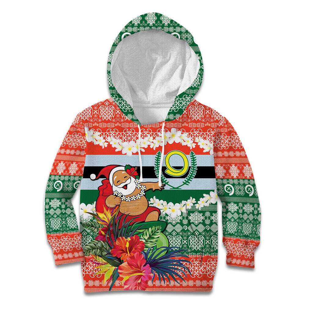 Personalised Penama Joyeux Noel Kid Hoodie Proud To Be a Ni-Van Sand Drawing Art - Polynesian Pride