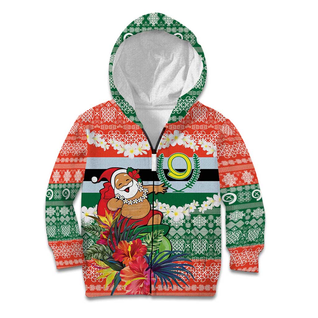 Personalised Penama Joyeux Noel Kid Hoodie Proud To Be a Ni-Van Sand Drawing Art - Polynesian Pride