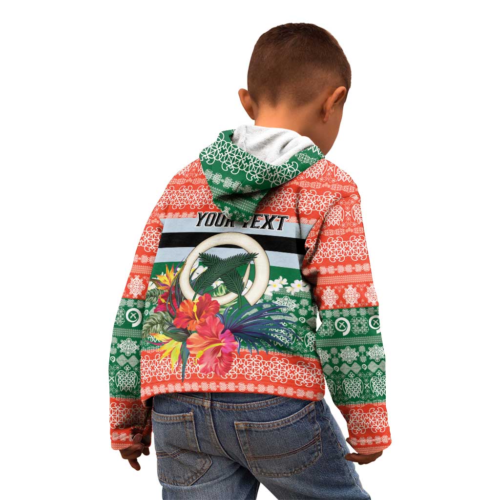 Personalised Penama Joyeux Noel Kid Hoodie Proud To Be a Ni-Van Sand Drawing Art - Polynesian Pride