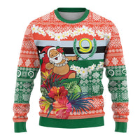 Personalised Penama Joyeux Noel Ugly Christmas Sweater Proud To Be a Ni-Van Sand Drawing Art - Polynesian Pride