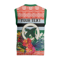 Personalised Penama Joyeux Noel Christmas Knitted V-Neck Vest Proud To Be a Ni-Van Sand Drawing Art LT9 - Polynesian Pride