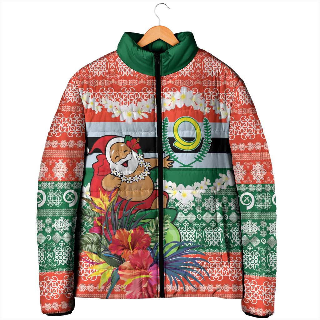 Personalised Penama Joyeux Noel Padded Jacket Proud To Be a Ni-Van Sand Drawing Art - Polynesian Pride