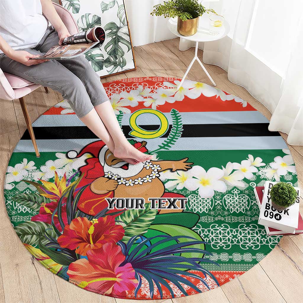 Personalised Penama Joyeux Noel Round Carpet Proud To Be a Ni-Van Sand Drawing Art - Polynesian Pride