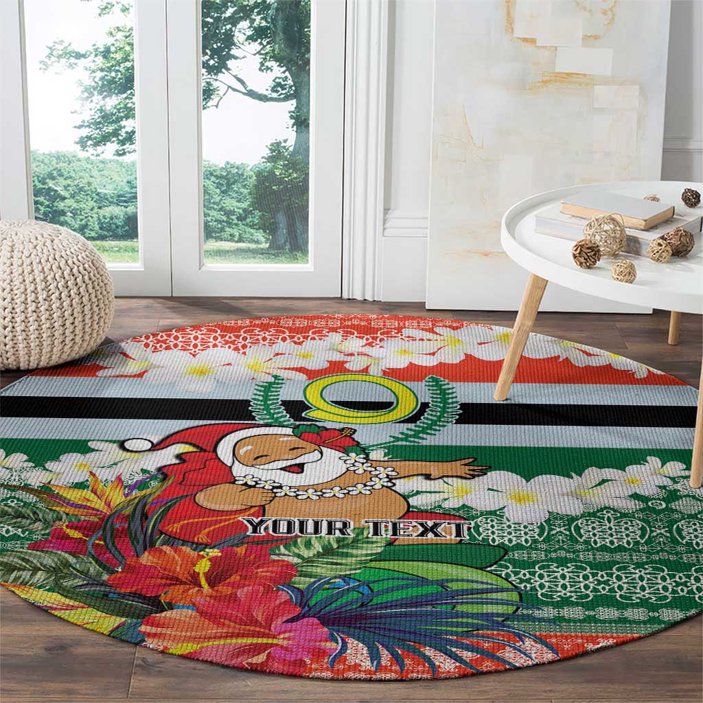 Personalised Penama Joyeux Noel Round Carpet Proud To Be a Ni-Van Sand Drawing Art - Polynesian Pride