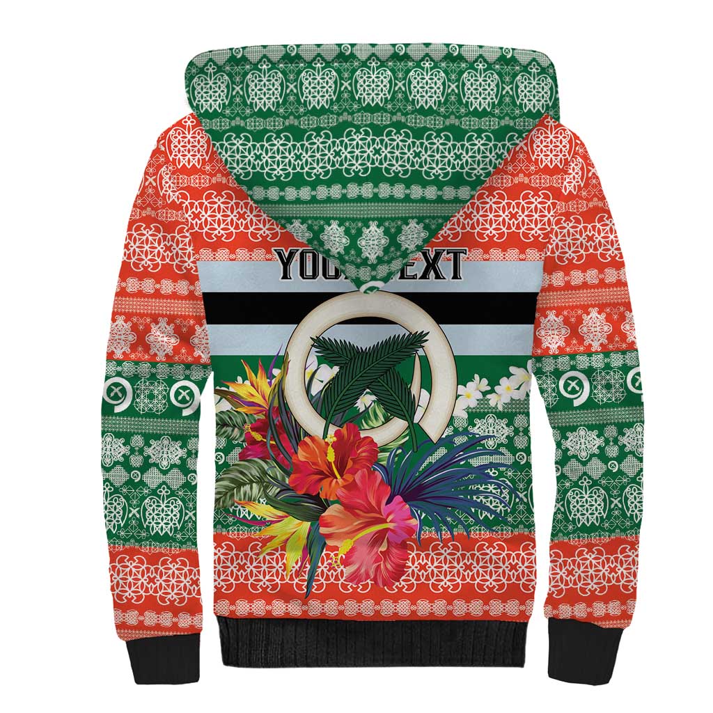 Personalised Penama Joyeux Noel Sherpa Hoodie Proud To Be a Ni-Van Sand Drawing Art - Polynesian Pride