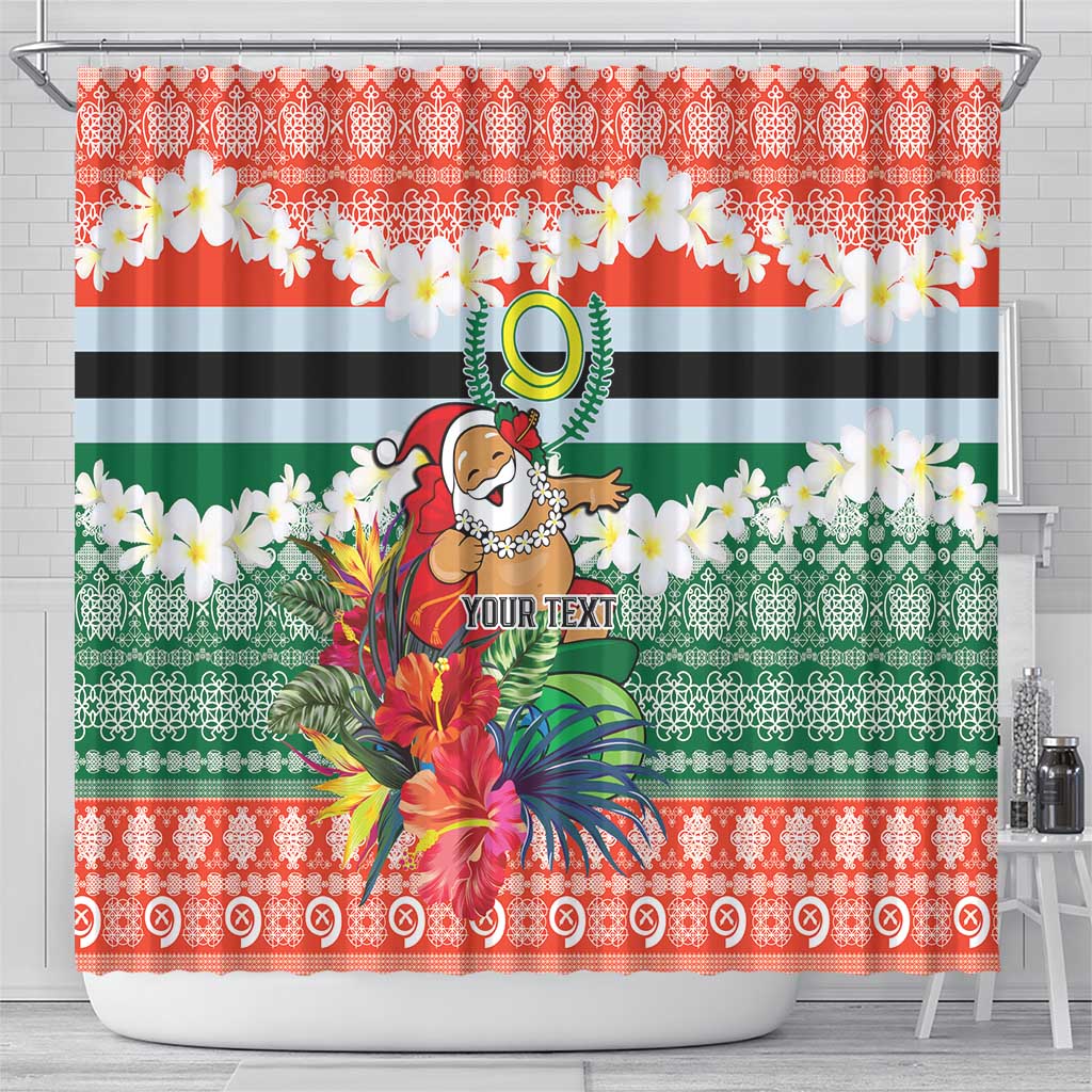 Personalised Penama Joyeux Noel Shower Curtain Proud To Be a Ni-Van Sand Drawing Art - Polynesian Pride