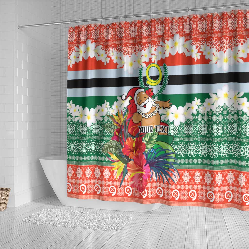 Personalised Penama Joyeux Noel Shower Curtain Proud To Be a Ni-Van Sand Drawing Art - Polynesian Pride