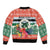 Personalised Penama Joyeux Noel Sleeve Zip Bomber Jacket Proud To Be a Ni-Van Sand Drawing Art - Polynesian Pride