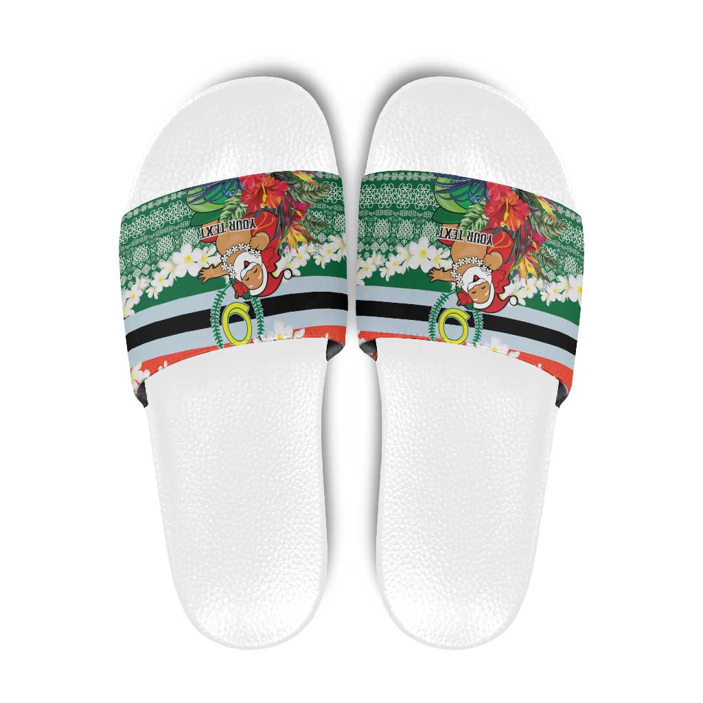 Personalised Penama Joyeux Noel Slide Sandals Proud To Be a Ni-Van Sand Drawing Art - Polynesian Pride