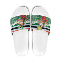 Personalised Penama Joyeux Noel Slide Sandals Proud To Be a Ni-Van Sand Drawing Art - Polynesian Pride