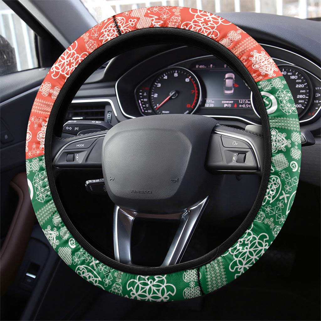 Penama Joyeux Noel Steering Wheel Cover Proud To Be a Ni-Van Sand Drawing Art - Polynesian Pride