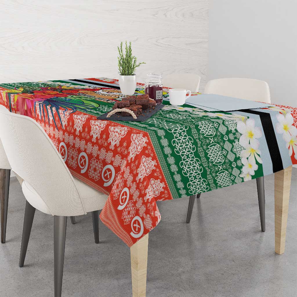 Personalised Penama Joyeux Noel Tablecloth Proud To Be a Ni-Van Sand Drawing Art - Polynesian Pride