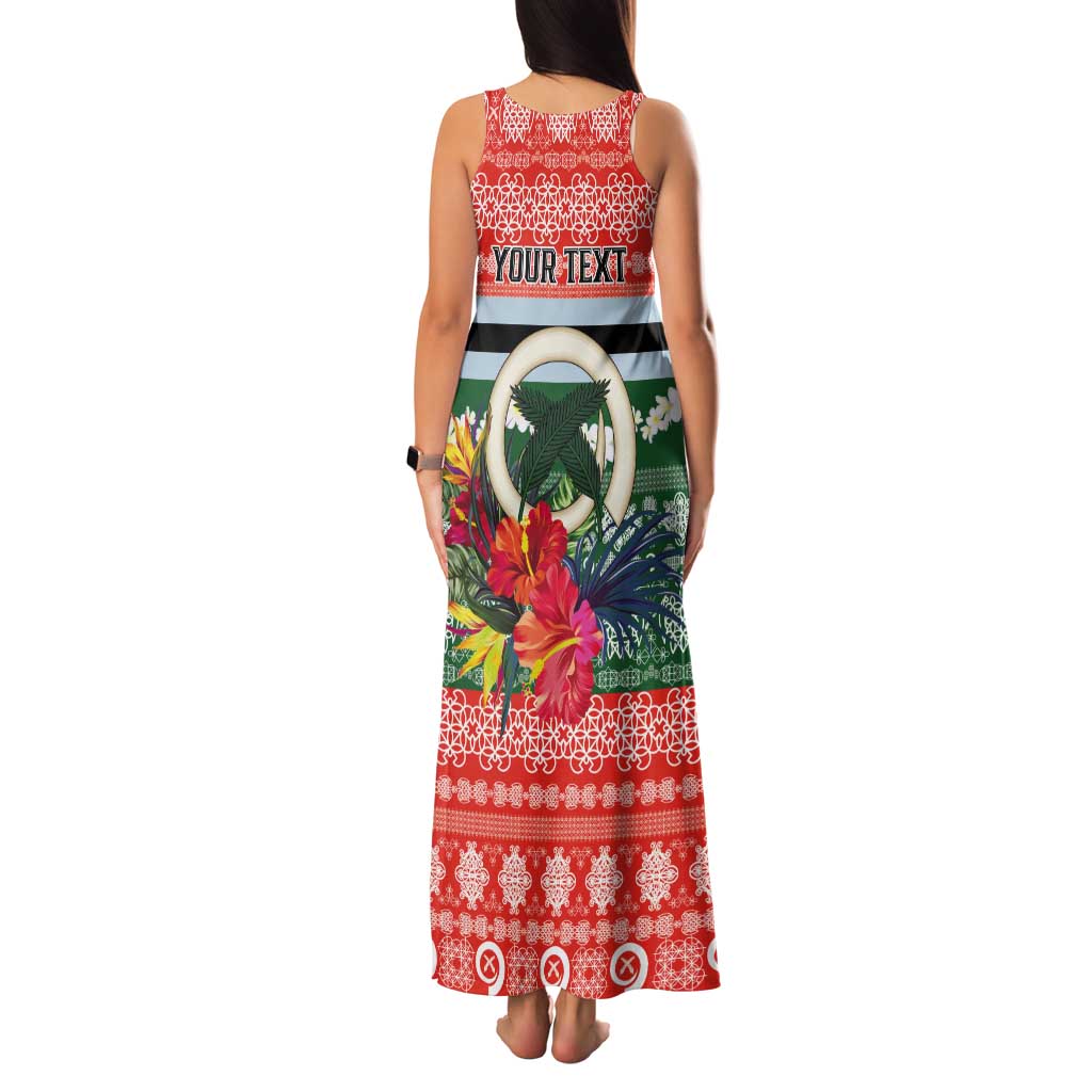 Personalised Penama Joyeux Noel Tank Maxi Dress Proud To Be a Ni-Van Sand Drawing Art - Polynesian Pride