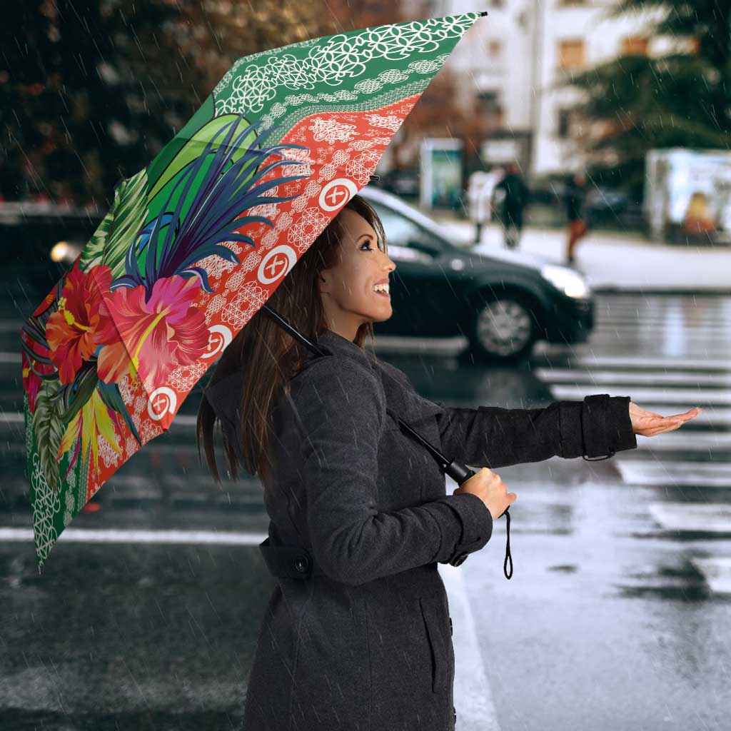 Personalised Penama Joyeux Noel Umbrella Proud To Be a Ni-Van Sand Drawing Art - Polynesian Pride