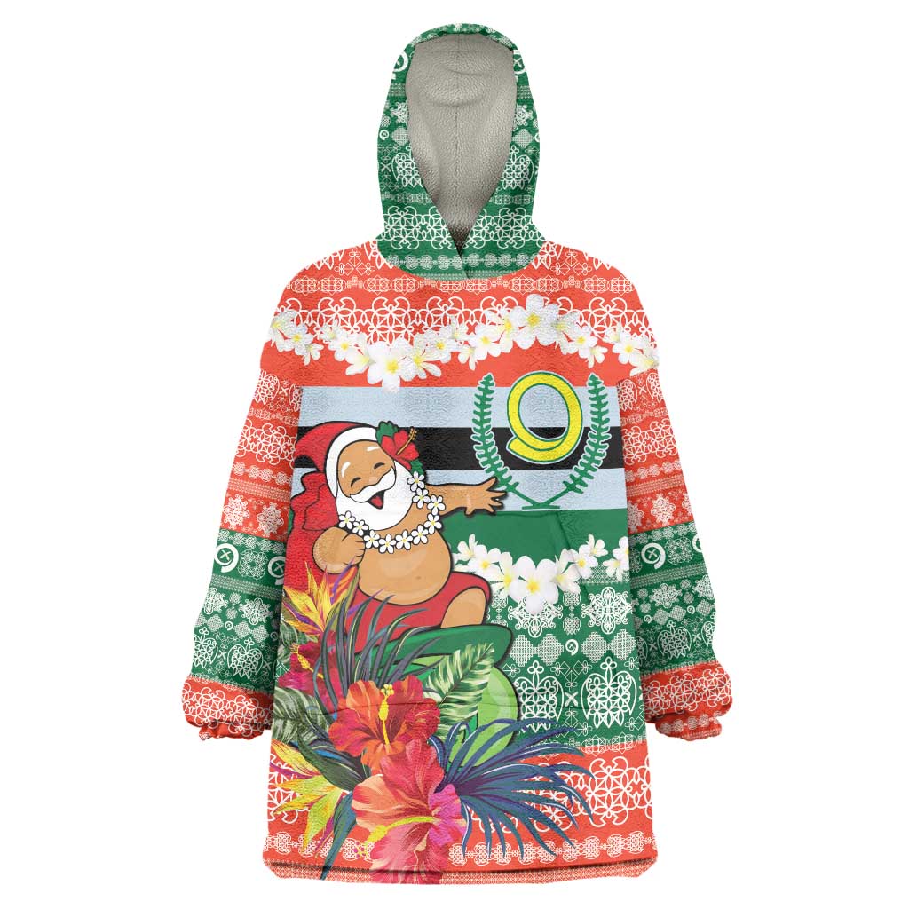 Personalised Penama Joyeux Noel Wearable Blanket Hoodie Proud To Be a Ni-Van Sand Drawing Art - Polynesian Pride