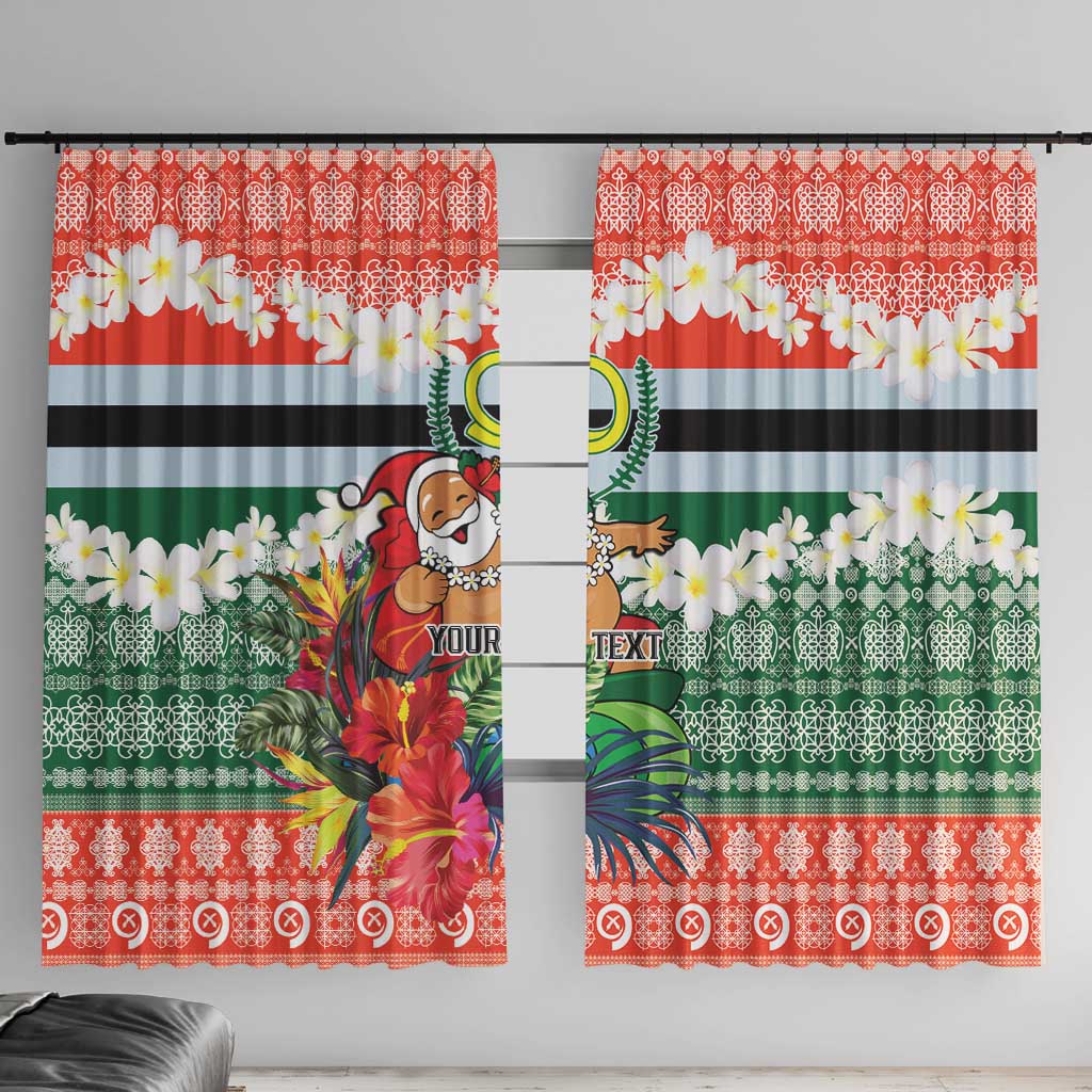 Personalised Penama Joyeux Noel Window Curtain Proud To Be a Ni-Van Sand Drawing Art - Polynesian Pride