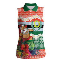 Personalised Penama Joyeux Noel Women Sleeveless Polo Shirt Proud To Be a Ni-Van Sand Drawing Art - Polynesian Pride